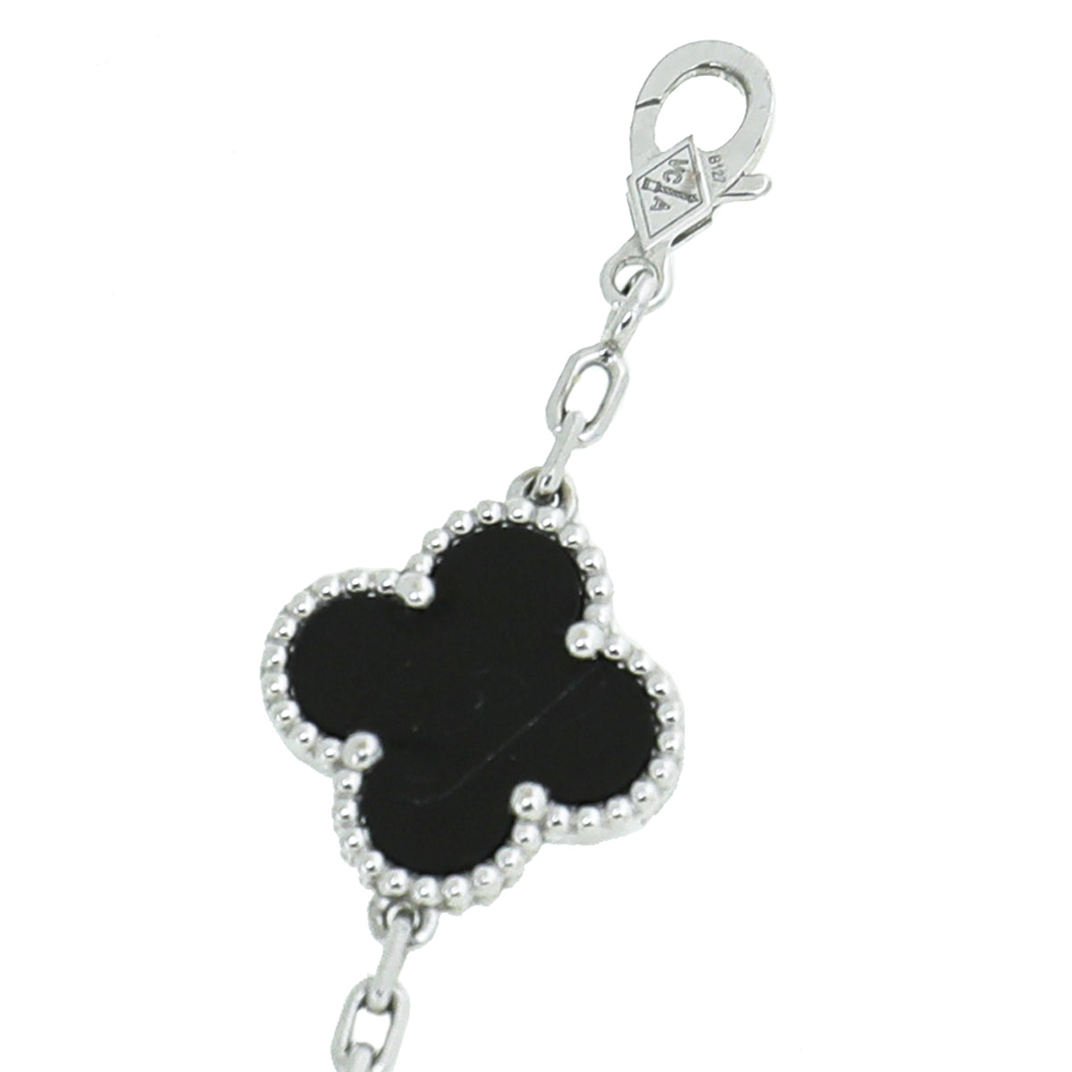 Van Cleef & Arpels 18K White Gold 5 Motifs Diamond Onyx Vintage Alhambra Bracelet-Van Cleef & Arpels-THE CLOSET