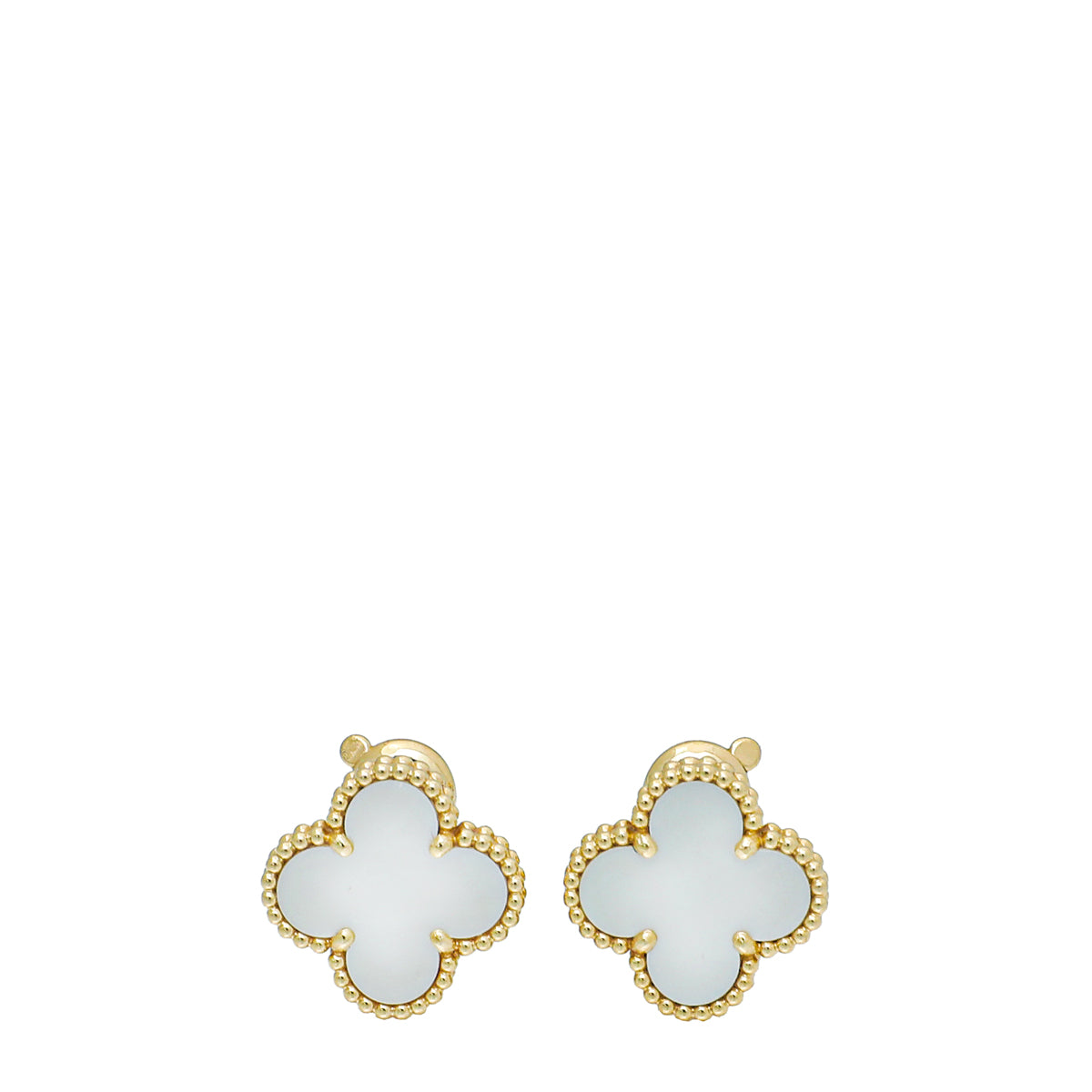 Van Cleef & Arpels 18K Yellow Gold MOP Vintage Alhambra Earrings-Van Cleef & Arpels-THE CLOSET