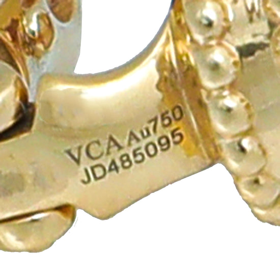 Van Cleef & Arpels 18K Yellow Gold MOP Vintage Alhambra Earrings