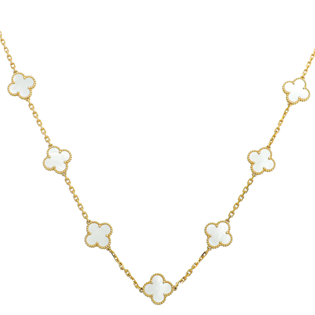 Van Cleef & Arpels 18K Yellow Gold Vintage Alhambra 20 MOP Long Necklace-Van Cleef & Arpels-THE CLOSET