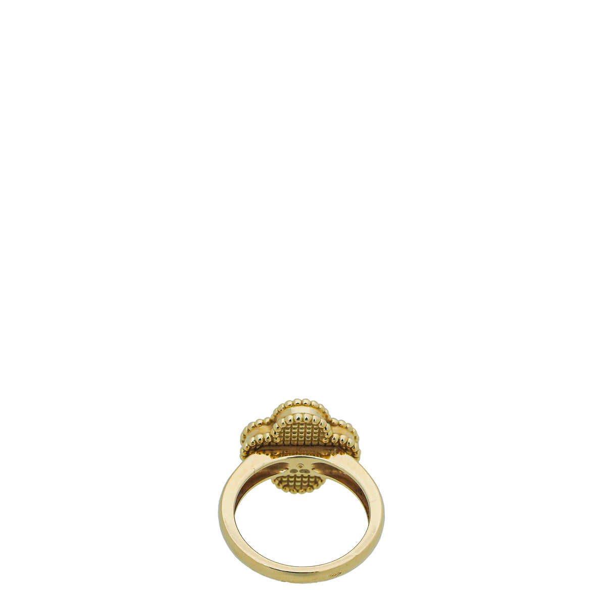 Van Cleef & Arpels 18K Yellow Gold MOP Diamond Vintage Alhambra Ring 51-Van Cleef & Arpels-THE CLOSET