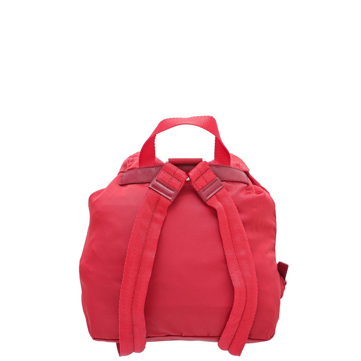 Prada Red Miele Vela Nylon Small Backpack Bag