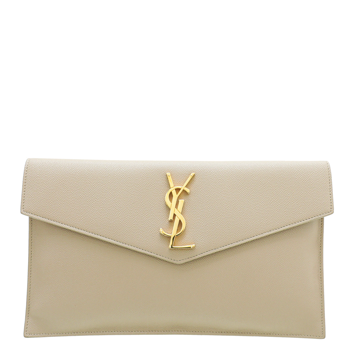 YSL Beige Monogram Uptown Pouch-YSL-THE CLOSET