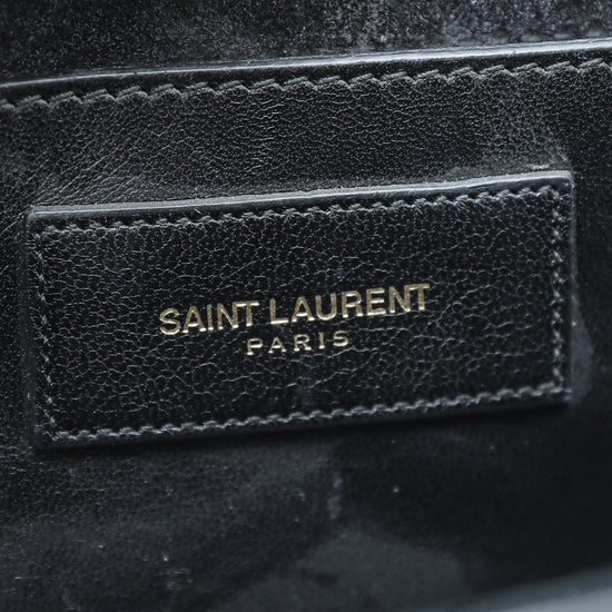 Saint Laurent YSL Black Caviar Classic Monogram Clutch at 1stDibs