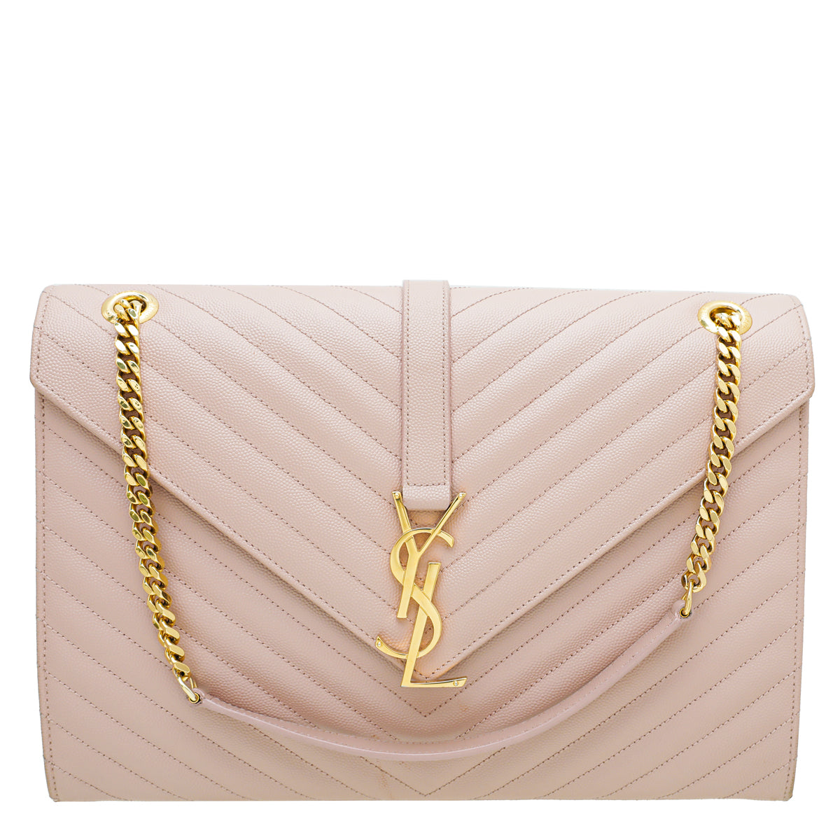 YSL Pink Monogram Satchel Flap Bag-YSL-THE CLOSET
