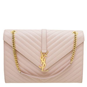 YSL Pink Monogram Satchel Flap Bag