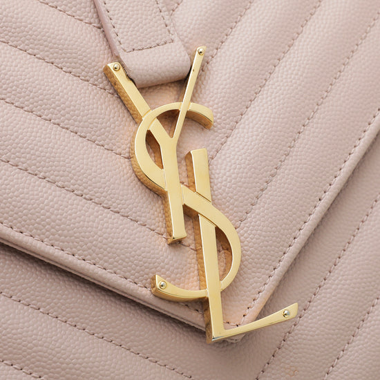 YSL Pink Monogram Satchel Flap Bag