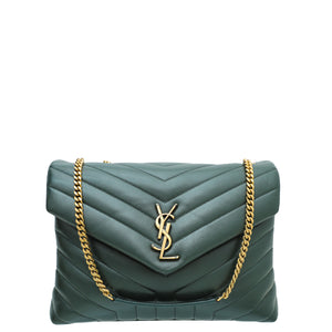 ysl Vert Fonce Loulou حقيبة متوسطة