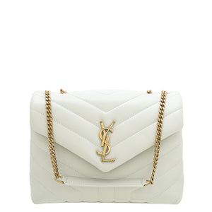 YSL Blanc Vintage Loulou حقيبة رفرف صغيرة
