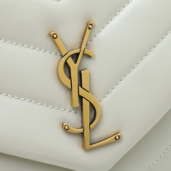 Saint Laurent Blanc Vintage Small 'LouLou' Monogram Handbag – The Little  Bird