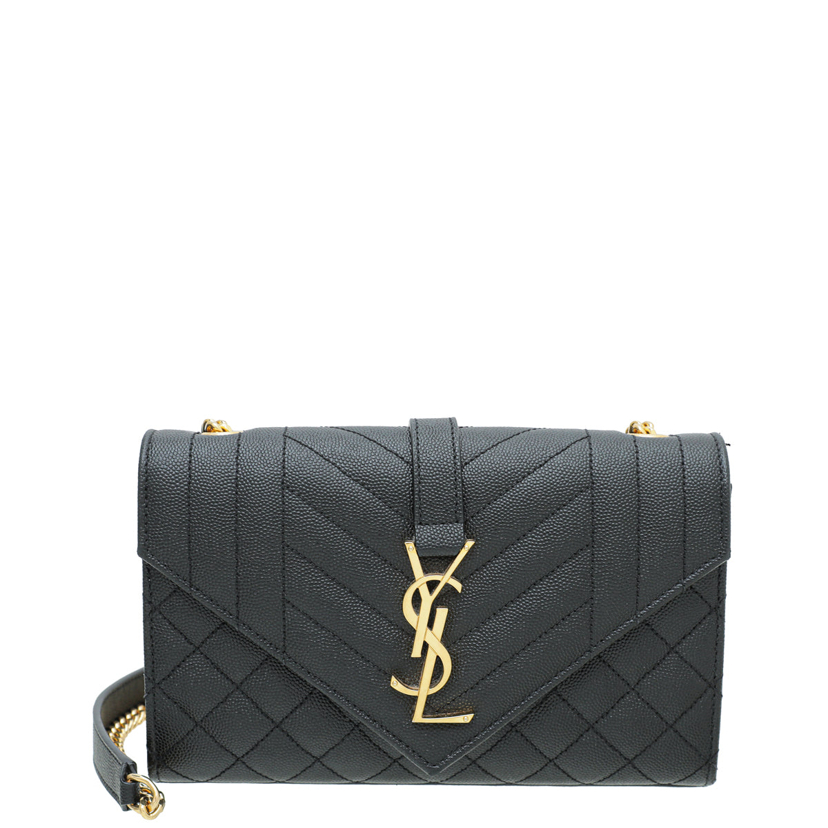 YSL Black Monogram Mix Quilted Small Chain Bag-YSL-THE CLOSET