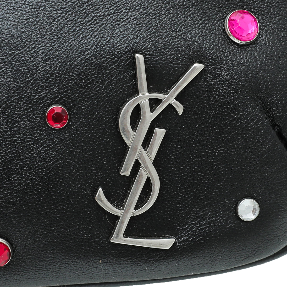 YSL Black Monogram Crystal Embellished Belt Bag