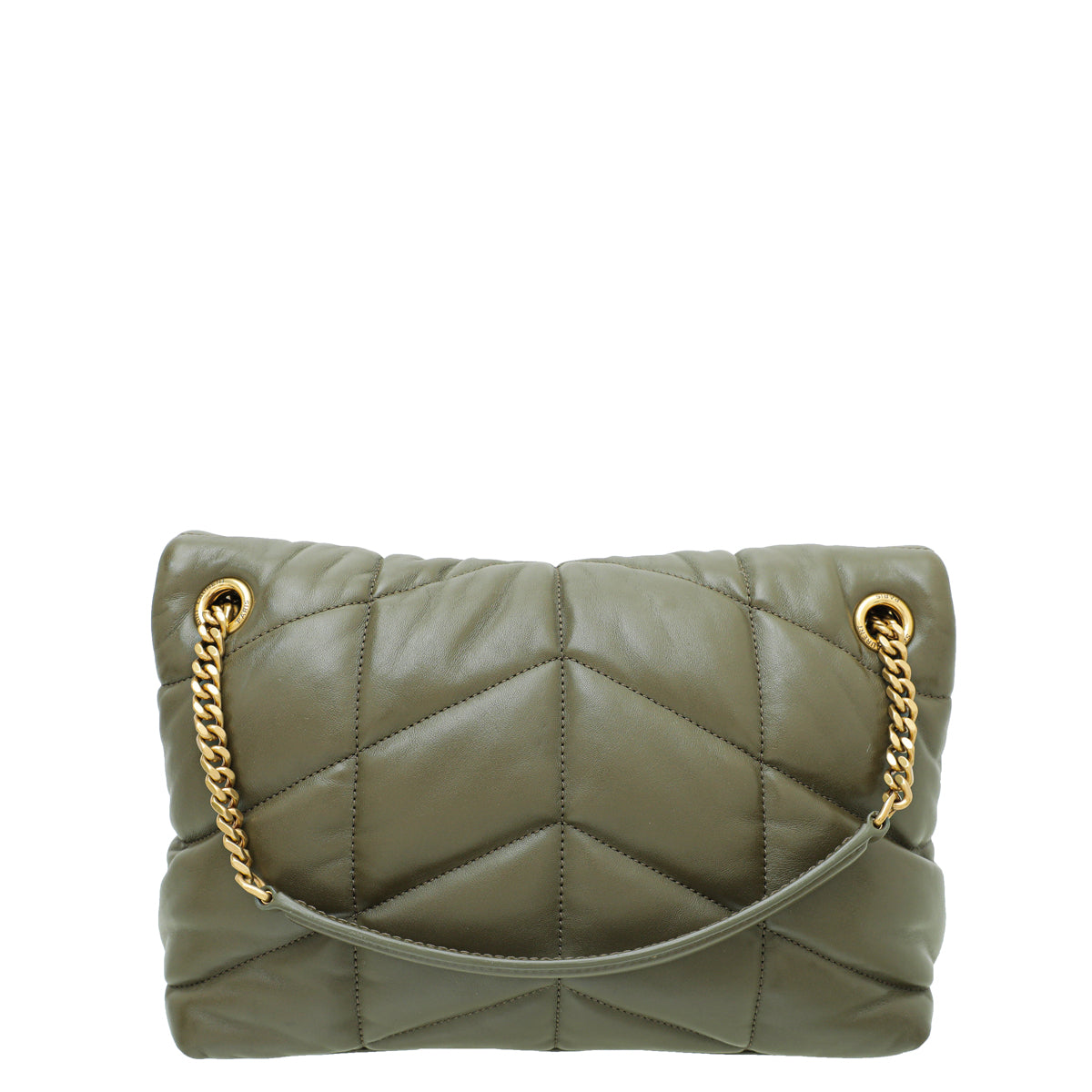 YSL Khaki Loulou Puffer Small Flap Chain Bag-YSL-THE CLOSET