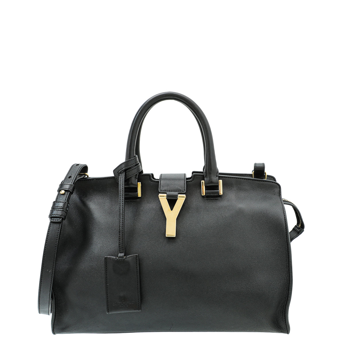 YSL Black Classic Y Cabas Small Tote Bag