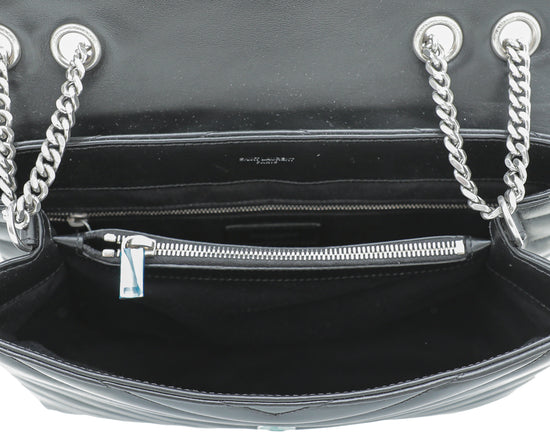 YSL Black Loulou Medium Flap Chain Bag