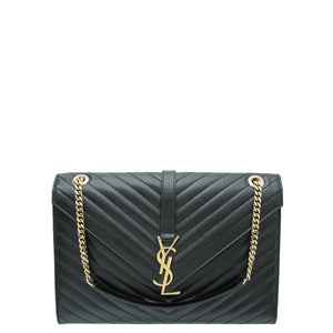 ysl أسود أحادي الفئة حقيبة كبيرة