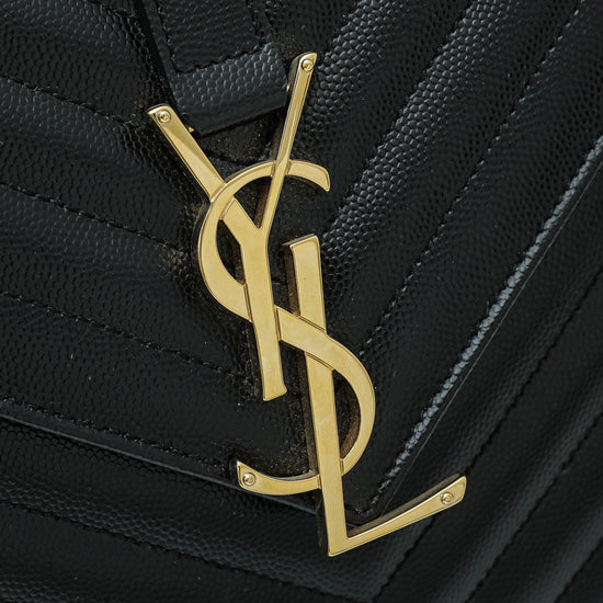 YSL Black Monogram Satchel Large Bag