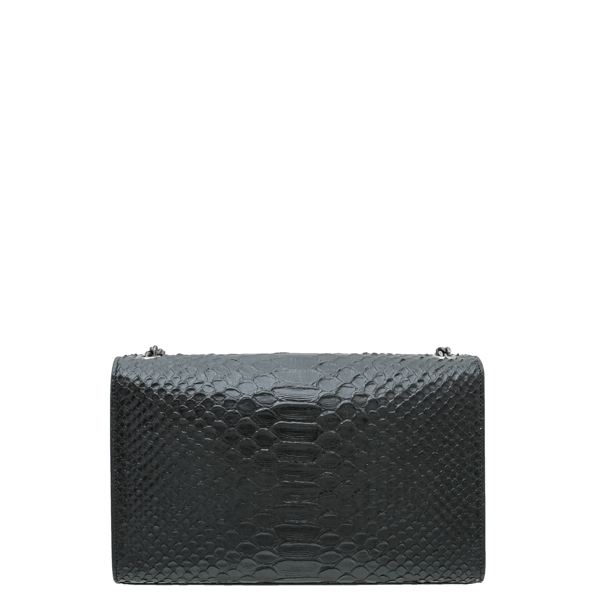 YSL Black Python Embossed Serpent Monogram Kate Satchel Medium Bag ...