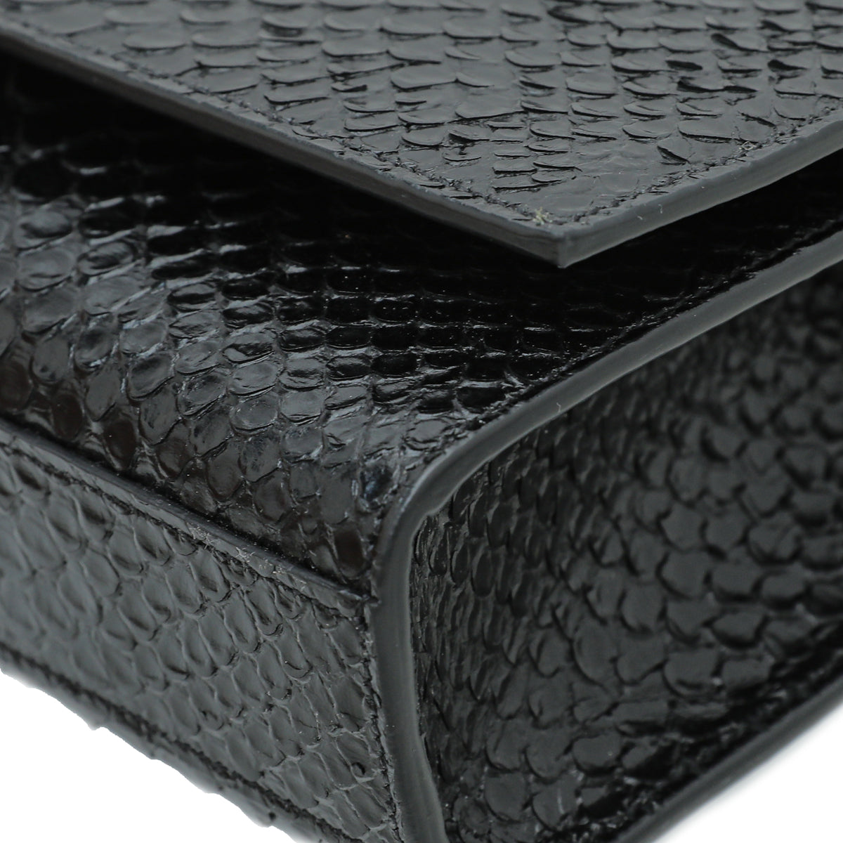 YSL Black Python Embossed Serpent Monogram Kate Satchel Medium Bag ...