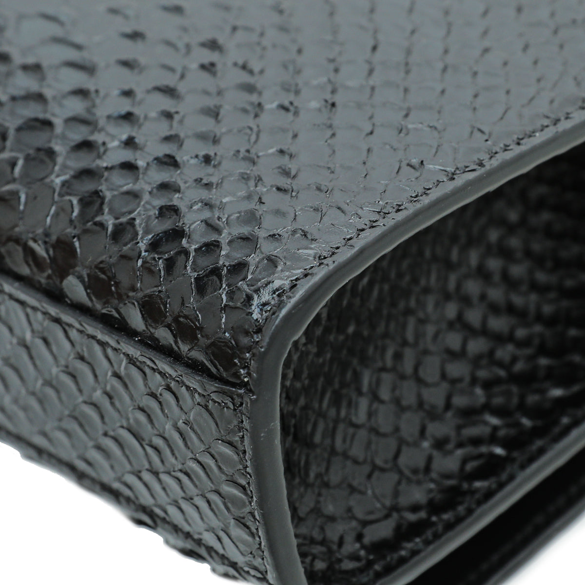 YSL Black Python Embossed Serpent Monogram Kate Satchel Medium Bag ...