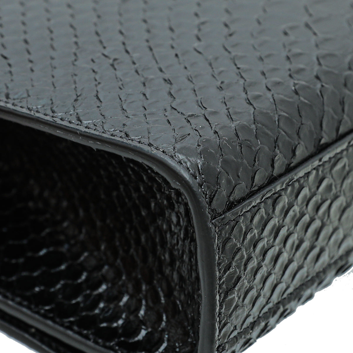 YSL Black Python Embossed Serpent Monogram Kate Satchel Medium Bag ...