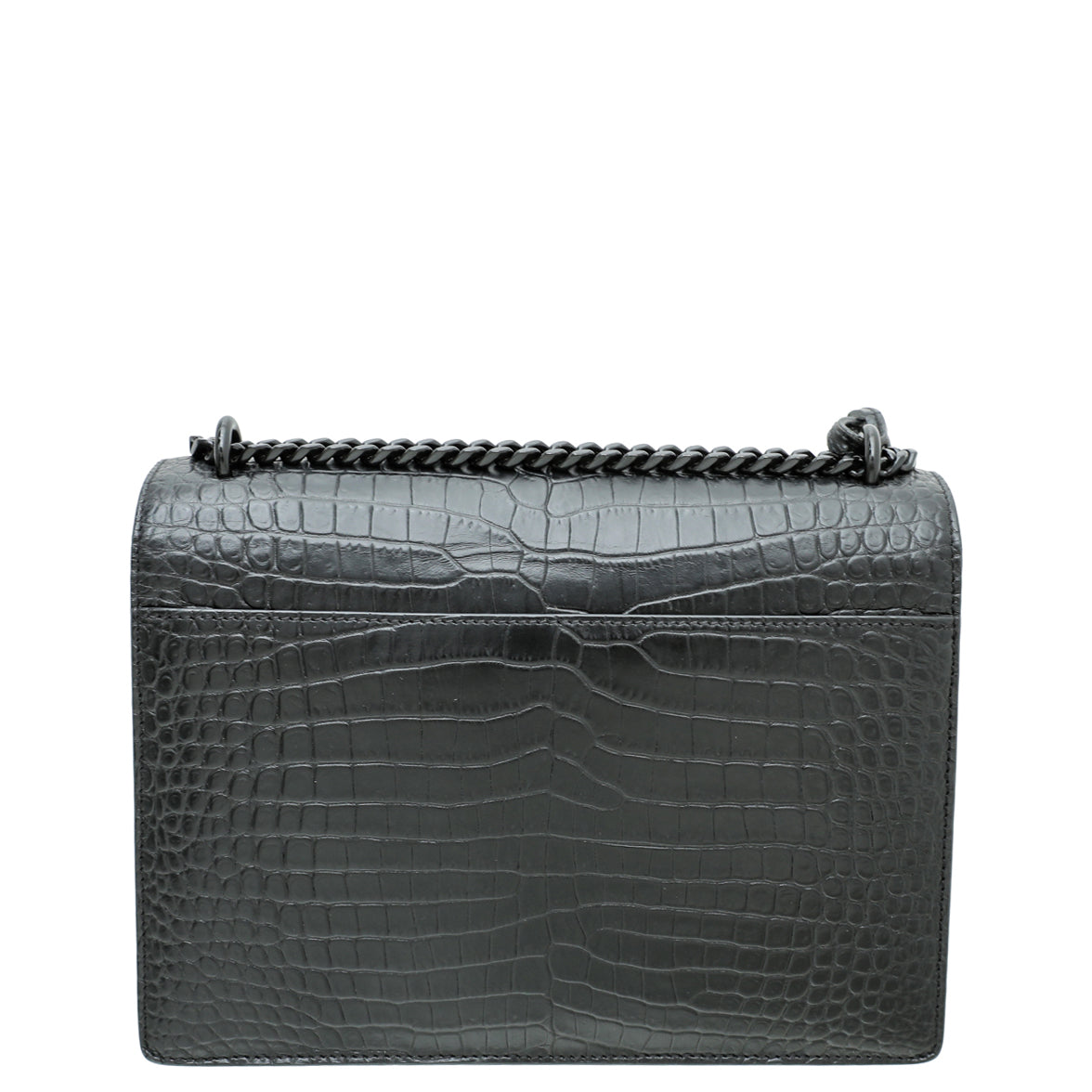YSL So Black Croco Embossed Sunset Medium Bag-YSL-THE CLOSET