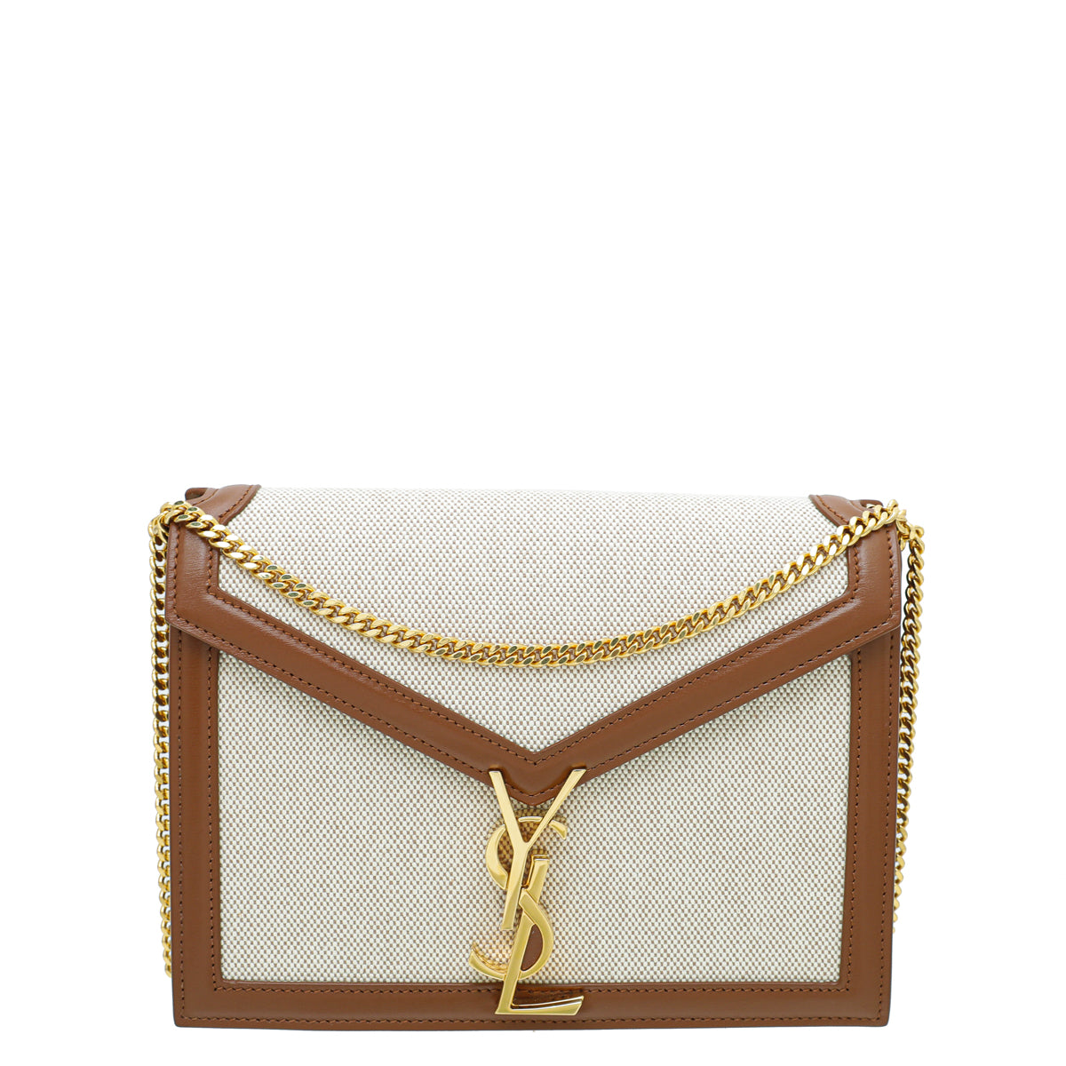 YSL Bicolor Cassandra Monogram Clasp Medium Flap Bag-YSL-THE CLOSET