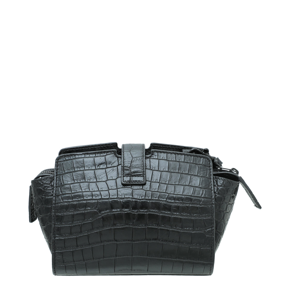 YSL Black Monogram Croco Embossed Toy Cabas Bag-YSL-THE CLOSET