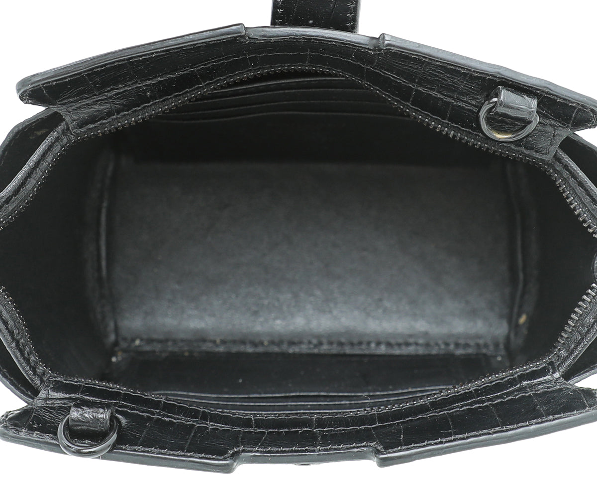 YSL Black Monogram Croco Embossed Toy Cabas Bag