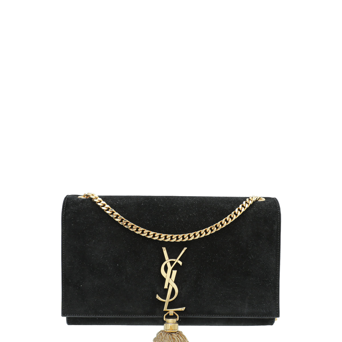 YSL Black Suede Kate Tassel Medium Bag-YSL-THE CLOSET