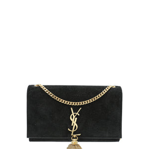 YSL Black Suede Kate Tassel حقيبة متوسطة