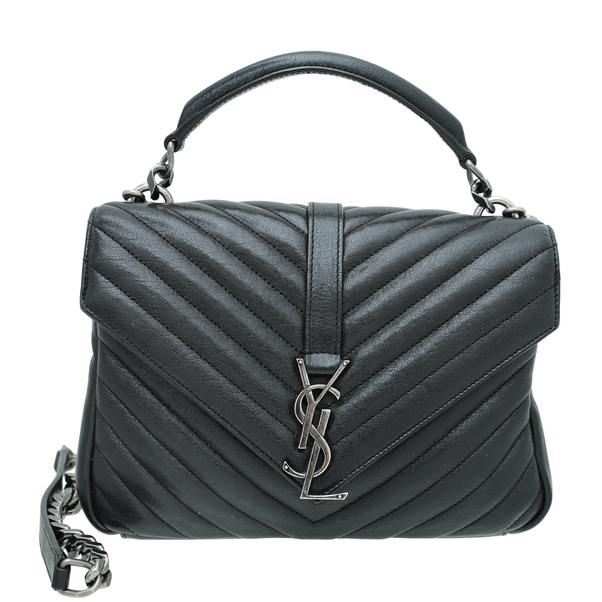 YSL Black Monogram College Medium Bag-YSL-THE CLOSET