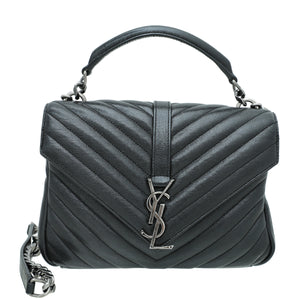 ysl أسود monogram college حقيبة متوسطة