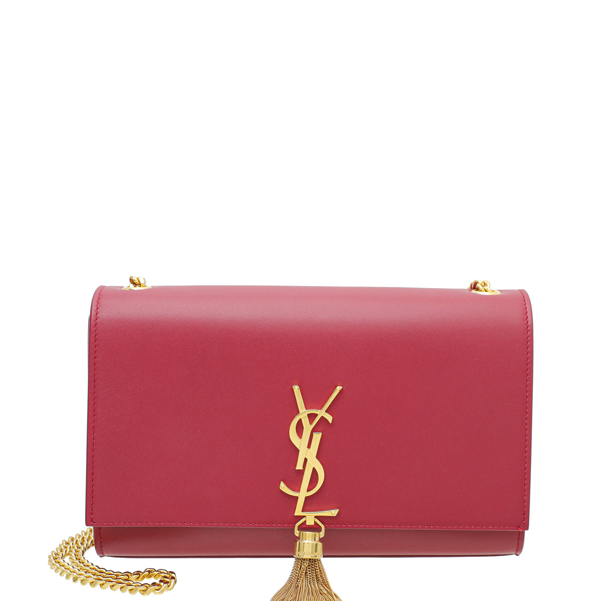 YSL Red Kate Tassel Medium Chain Bag-YSL-THE CLOSET