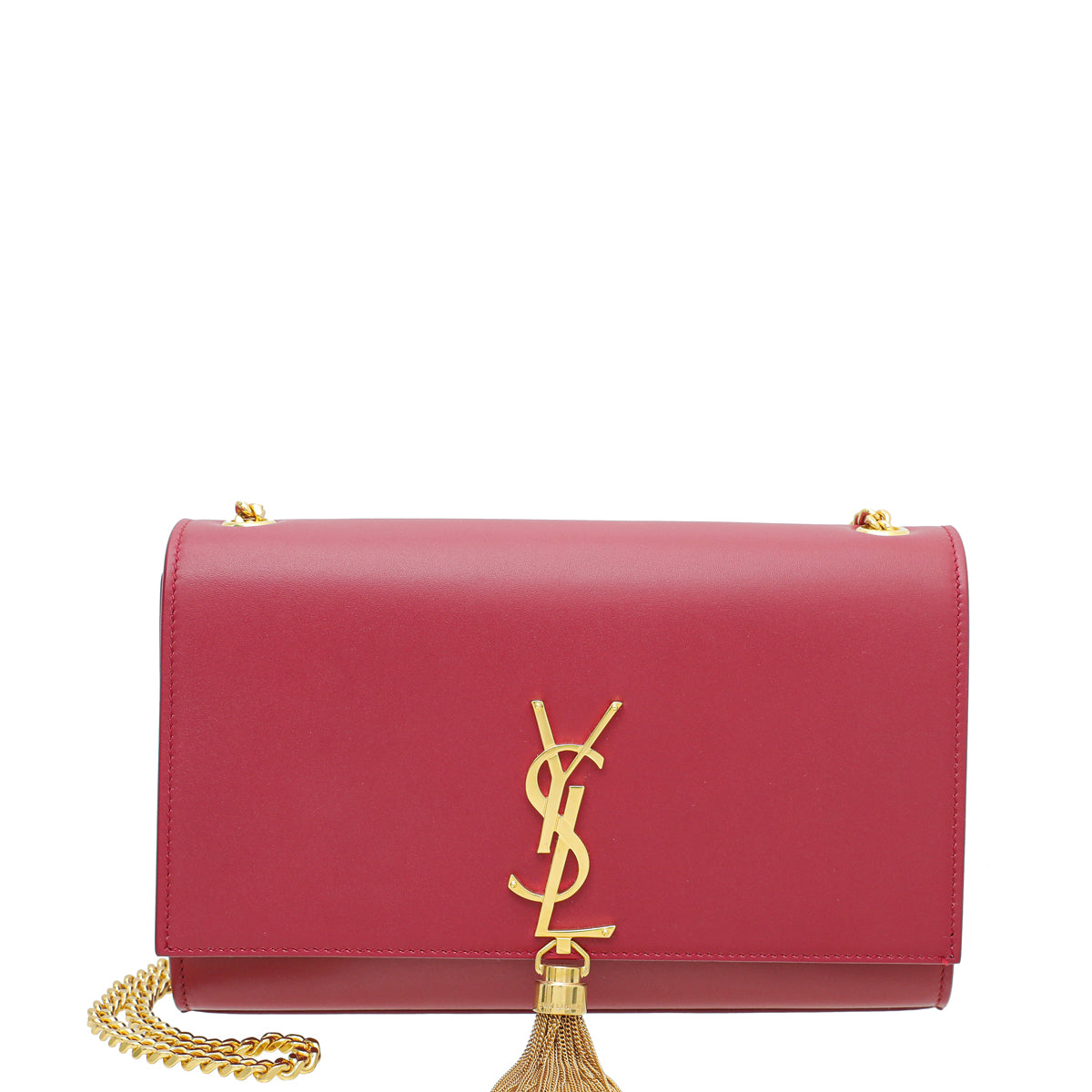 YSL Red Kate Tassel Medium Chain Bag