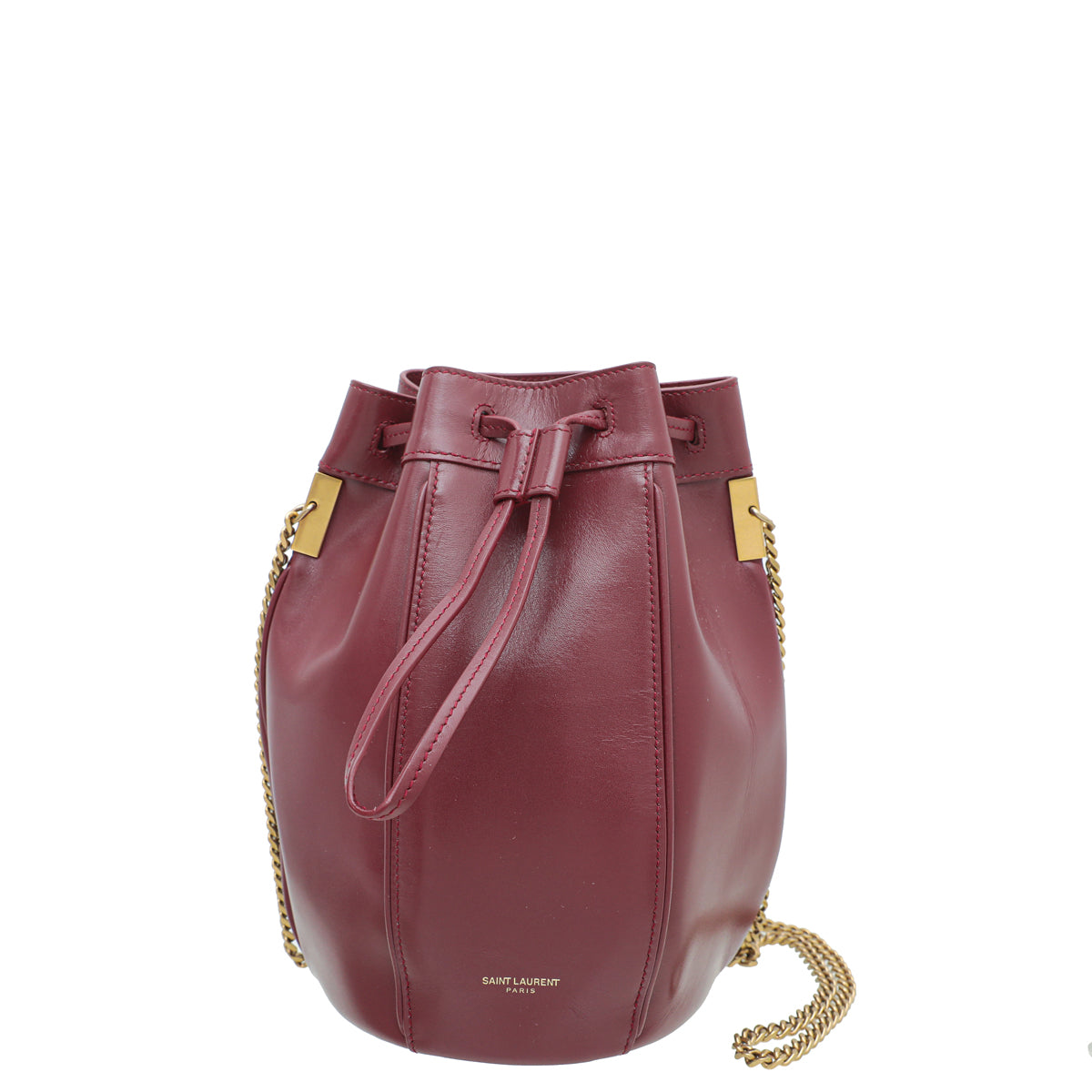 YSL Pale Burgundy Talitha Small Bucket Bag-YSL-THE CLOSET