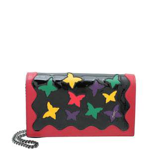 YSL Black Multicolor Butterfly Cutout Wallet على السلسلة