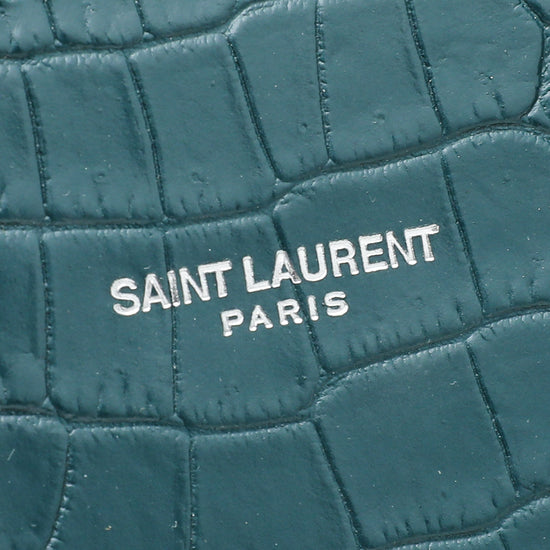 YSL Teal Croc Sac De Jour Baby Bag – The Closet