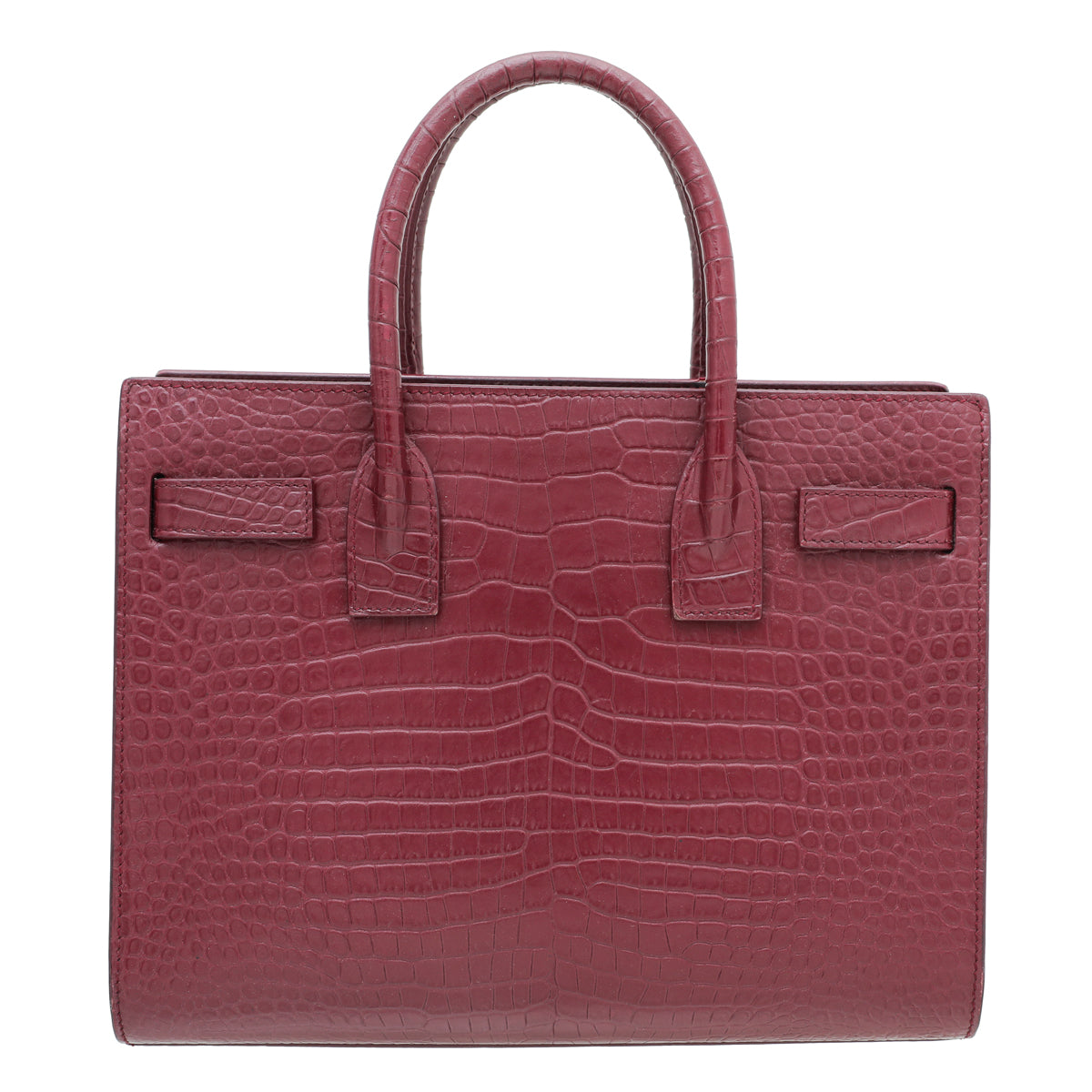 YSL Burgundy Croc Sac De Jour Baby Bag-YSL-THE CLOSET