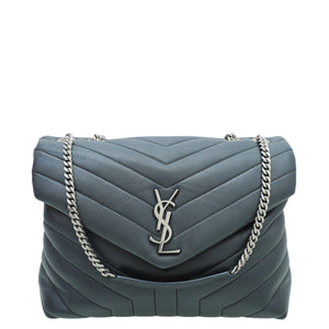 ysl حقيبة رفرف متوسطة رمادية رمادية داكنة