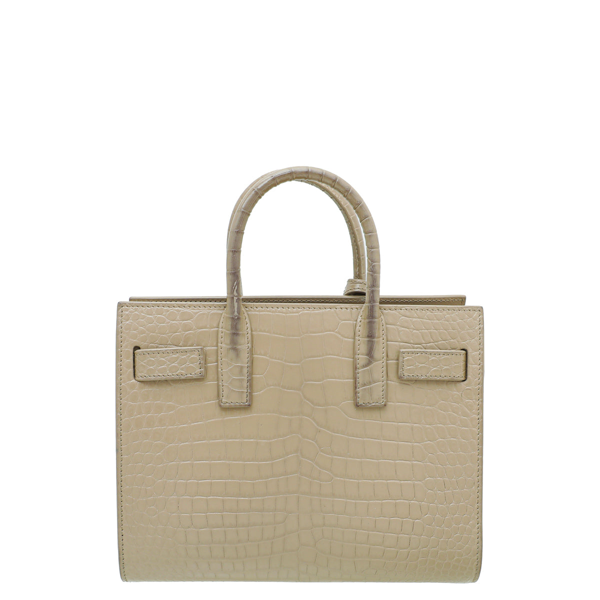 YSL Beige Croc Embossed Sac De Jour Nano Bag-YSL-THE CLOSET