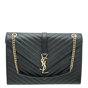 ysl أسود أحادي الفئة حقيبة كبيرة