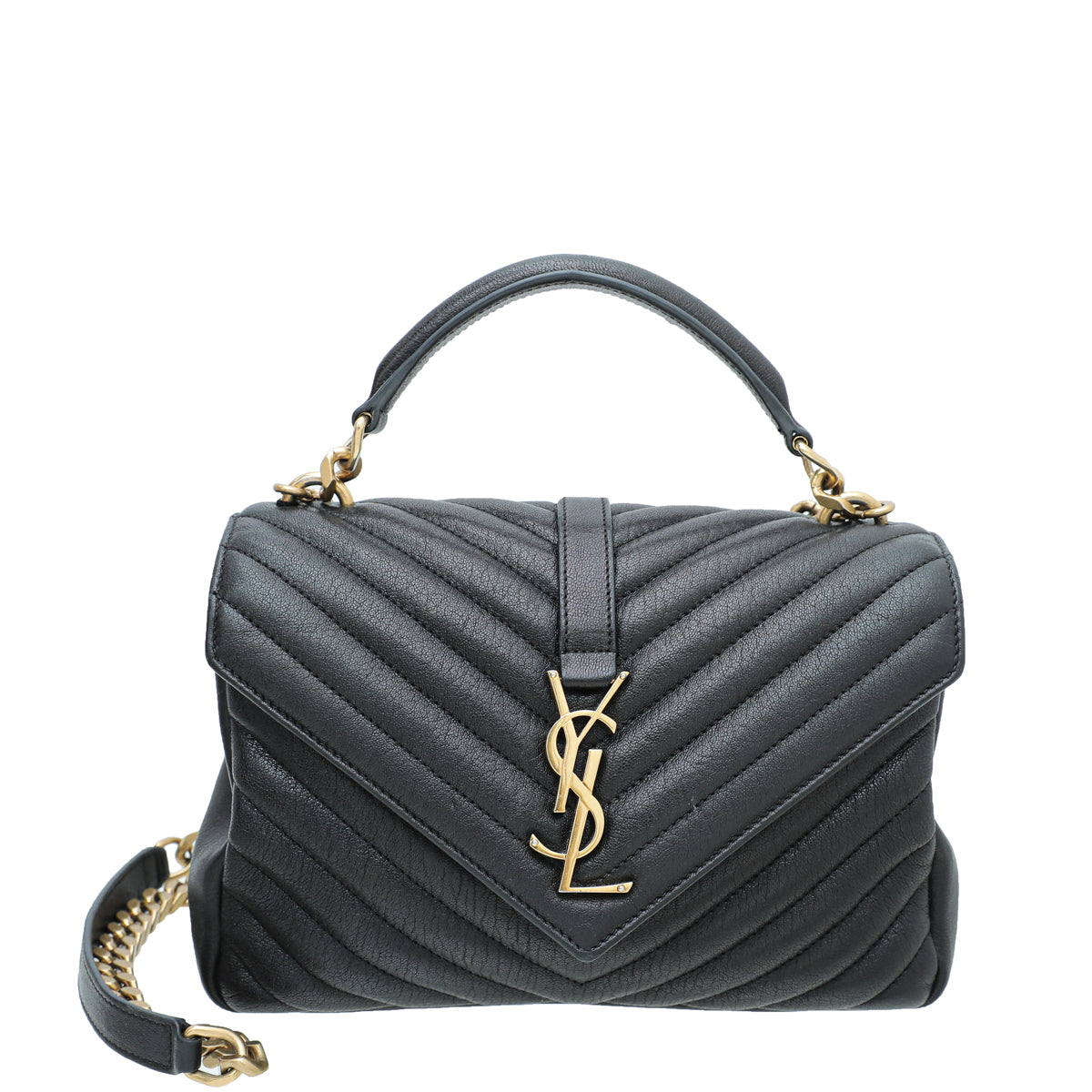 YSL Black Monogram College Medium Bag-YSL-THE CLOSET
