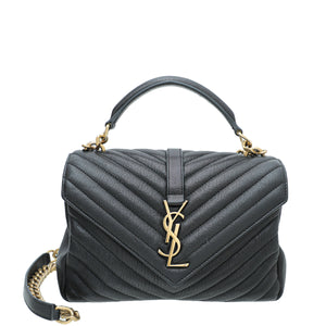 ysl أسود monogram college حقيبة متوسطة