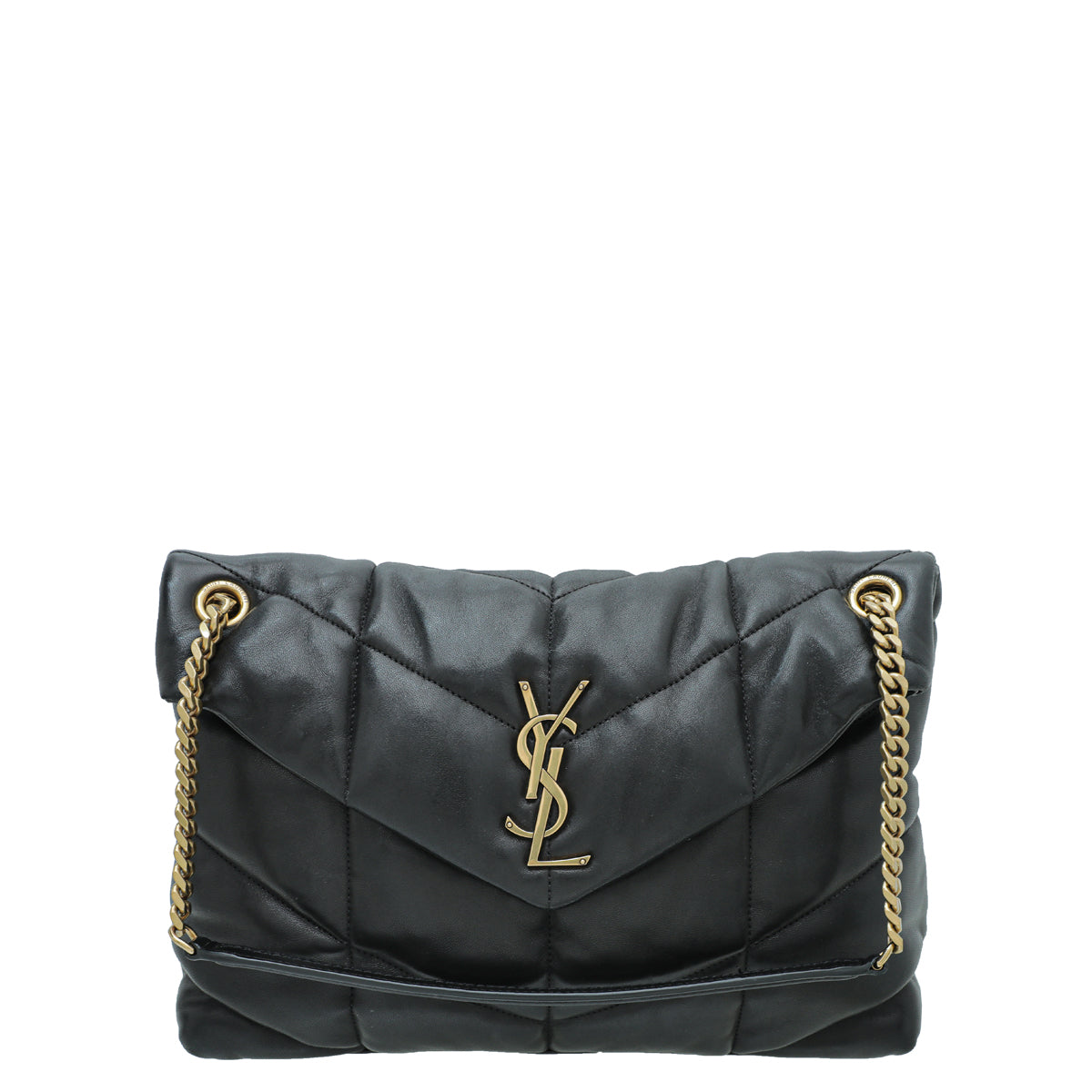 YSL Black Loulou Puffer Large Flap Chain Bag-YSL-THE CLOSET