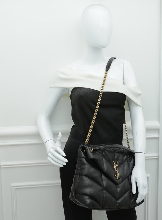 Saint Laurent Loulou Puffer Ysl Monogram Flap Shoulder Bag