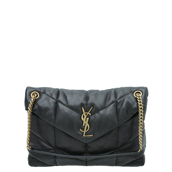 YSL Black Loulou Puffer Large Flap Chain Bag
