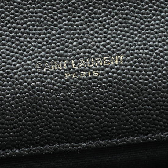 YSL Black Monogram Envelope Flap Mix Quilted Pouch