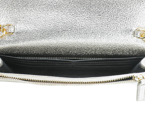 ✨Auth SAINT LAURENT Cassandre Envelope Chain Wallet Bag Metallic