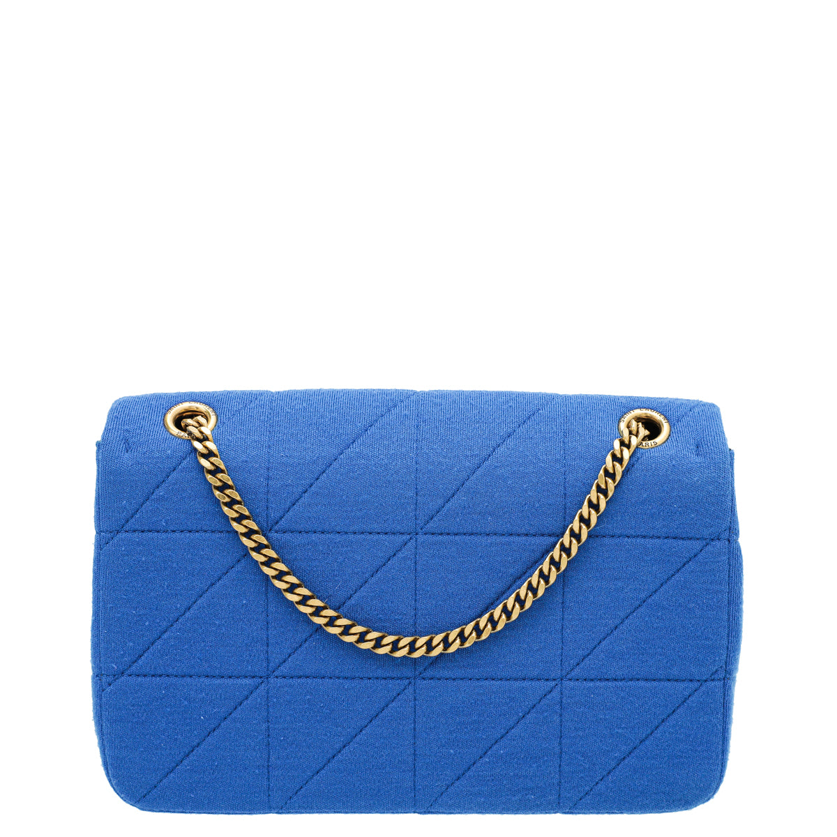 YSL Blue Jersey Jamie "Carre Rive Gauche" Medium Bag-YSL-THE CLOSET